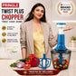 Twist Plus Manual Push Chopper 1000 mL | 6 Sharp SS Blades | (Twist_Plus_Blue)