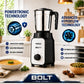 Bolt 550W 3 Jar Mixer Grinder for Kitchen | 3 Stainless Steel Jars | Compact & Powerful | 2 Yr Warranty | Black Silver