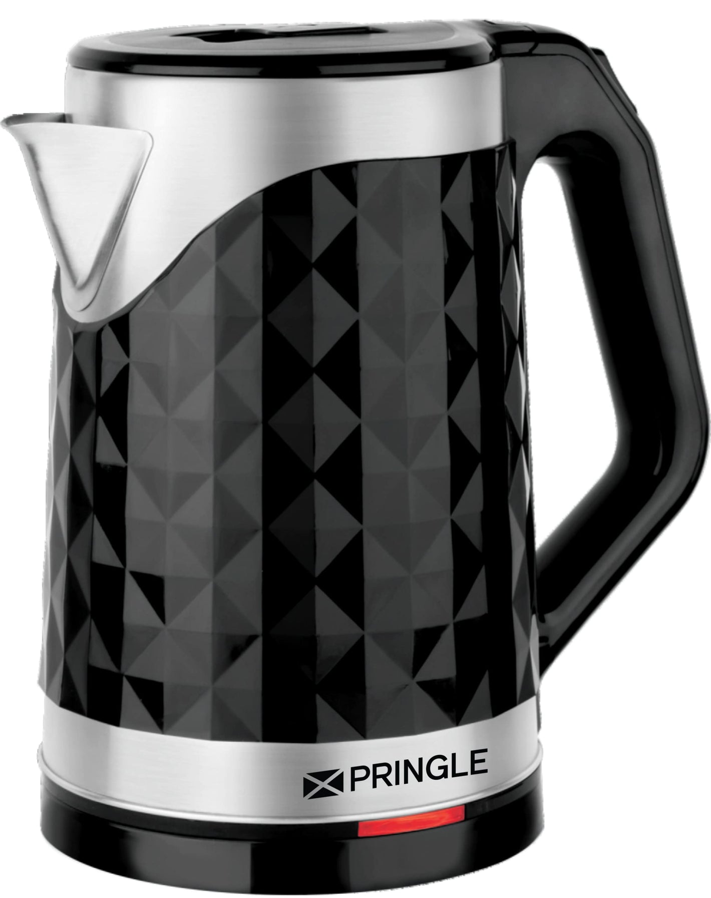 Pringle Electric Kettle Double Wall 2L - Smarty Dlx 1350W with Boil Dry Protection & Auto-Shut Off| Inbuilt SS Filter Sieve, Concealed Heating Element| 360 Deg Cordless Base, (Black)