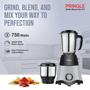 Pringle 500Watt Juicer Mixer Grinder With 2 Unbreakable Jars ( Real) JMG With 2 year Warranty On Motor