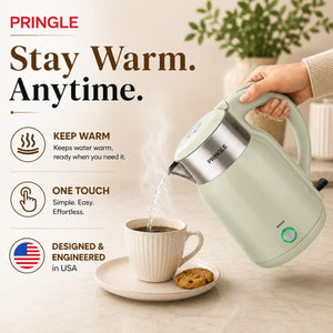 Haden Electric Kettle Double Wall 1.8L With SS 304-1500W with Keep Warm Function, Boil Dry Protection &Auto-Shut Off (Mint)
