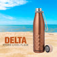 Pringle Delta 550ml Hydrosteel Bottle with Steel Flask and Vacuum Flask & Thermosteel | Stainless Steel. Leakproof | Rustproof and Sweat-Free | Ideal for Hot and Cold Beverages - Copper