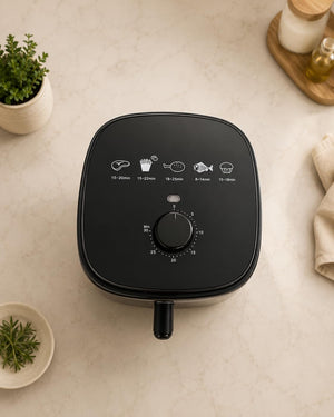 AirLite Manual Air Fryer 2.2L | 1000W High Power | Non-Stick Basket | 1 Year Warranty | Black