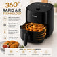 AirLite Manual Air Fryer 2.2L | 1000W High Power | Non-Stick Basket | 1 Year Warranty | Black