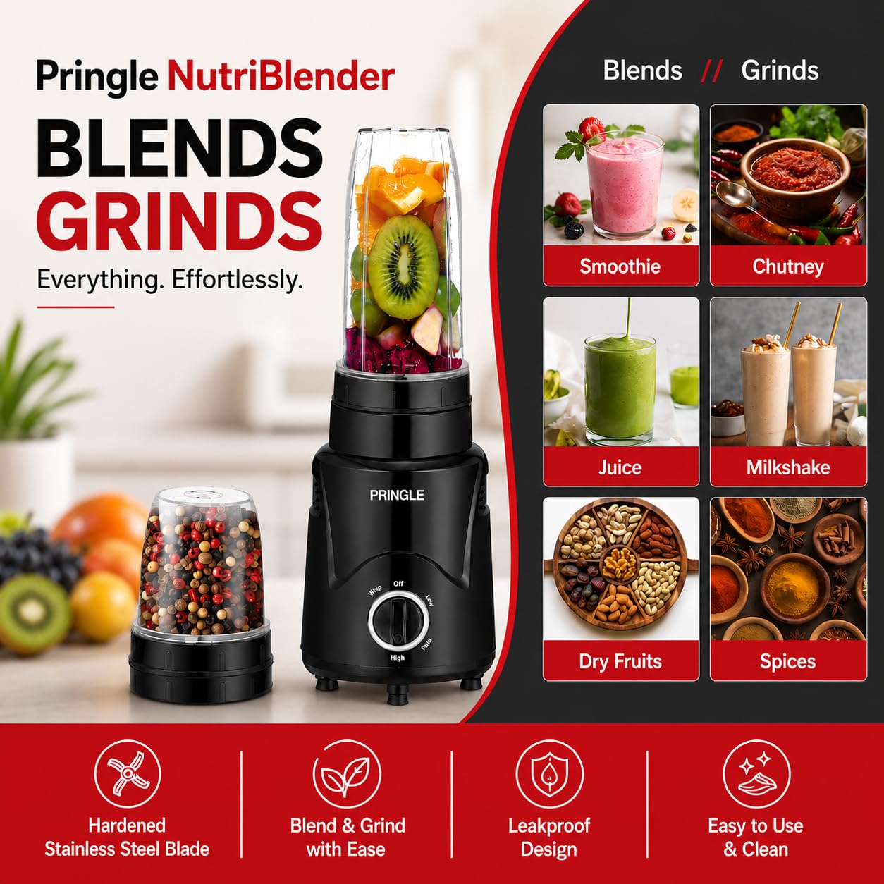 Alexa Nutri Blender 450W by Pringle Homeware - detail view