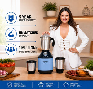 Alfa Plus 550W 3 Jar Mixer Grinder | 3 Stainless Steel Jars | Stainless Steel Blades | (AlfaPlus_MG_3Jar_Blue)