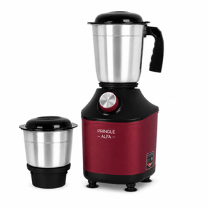 Alfa Plus 550W 2 Jar Mixer Grinder | 2 Stainless Steel Jars | Stainless Steel Blades | Red