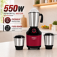 Alfa Plus 550W 3 Jar Mixer Grinder | 3 Stainless Steel Jars | Stainless Steel Blades | (AlfaPlus_MG_3Jar_Blue)