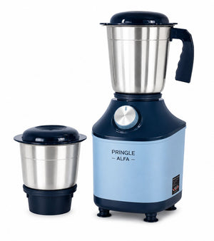 Alfa Plus 550W 2 Jar Mixer Grinder | 2 SS Jars (Wet, Dry & Chutney) | SS Blades | Compact & Powerful | Blue