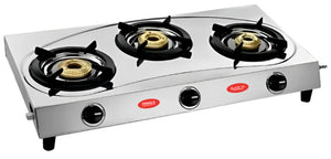 Blaze 03 SS | 3 Burner Stainless Steel Cooktop with High Efficiency Brass Burners