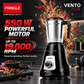 Vento Plus Mixer Grinder 550W with 3 Stainless Steel Jars 1.5L