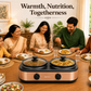 Electric Slow Cooker 2.5L (1.25L x 2 Pots) | Ceramic Pots with Glass Lids | Slow Cooking & Warming | Multi-Pot Buffet Server | Black