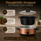 Electric Slow Cooker 2.5L | Ceramic Pots with Glass Lids | Slow Cooking & Warming | Buffet Server | Copper Finish