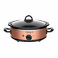 Electric Slow Cooker 2.5L | Ceramic Pots with Glass Lids | Slow Cooking & Warming | Buffet Server | Copper Finish