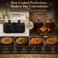 Electric Slow Cooker 2.5L (1.25L x 2 Pots) | Ceramic Pots with Glass Lids | Slow Cooking & Warming | Multi-Pot Buffet Server | Black