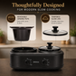 Electric Slow Cooker 2.5L (1.25L x 2 Pots) | Ceramic Pots with Glass Lids | Slow Cooking & Warming | Multi-Pot Buffet Server | Black