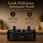 Electric Slow Cooker 2.5L (1.25L x 2 Pots) | Ceramic Pots with Glass Lids | Slow Cooking & Warming | Multi-Pot Buffet Server | Black