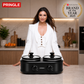 Electric Slow Cooker 2.5L (1.25L x 2 Pots) | Ceramic Pots with Glass Lids | Slow Cooking & Warming | Multi-Pot Buffet Server | Black