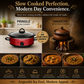 Electric Slow Cooker 2.5L | Ceramic Pots with Glass Lids | Slow Cooking & Warming | Buffet Server | Red