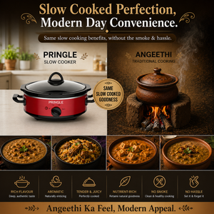 Electric Slow Cooker 2.5L | Ceramic Pots with Glass Lids | Slow Cooking & Warming | Buffet Server | Red