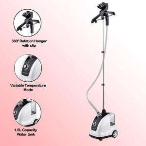 1800W Garment Steamer for Ironing Clothes by Pringle Homeware - side view