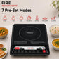 IC Fire Induction Cooktop 1400W | 7 Preset Modes | Smart Push Control | Adjustable Timer | 1 Yr Warranty