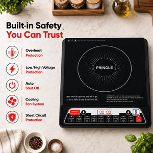 IC Fire Induction Cooktop 1400W | 7 Preset Modes | Smart Push Control | Adjustable Timer | 1 Yr Warranty