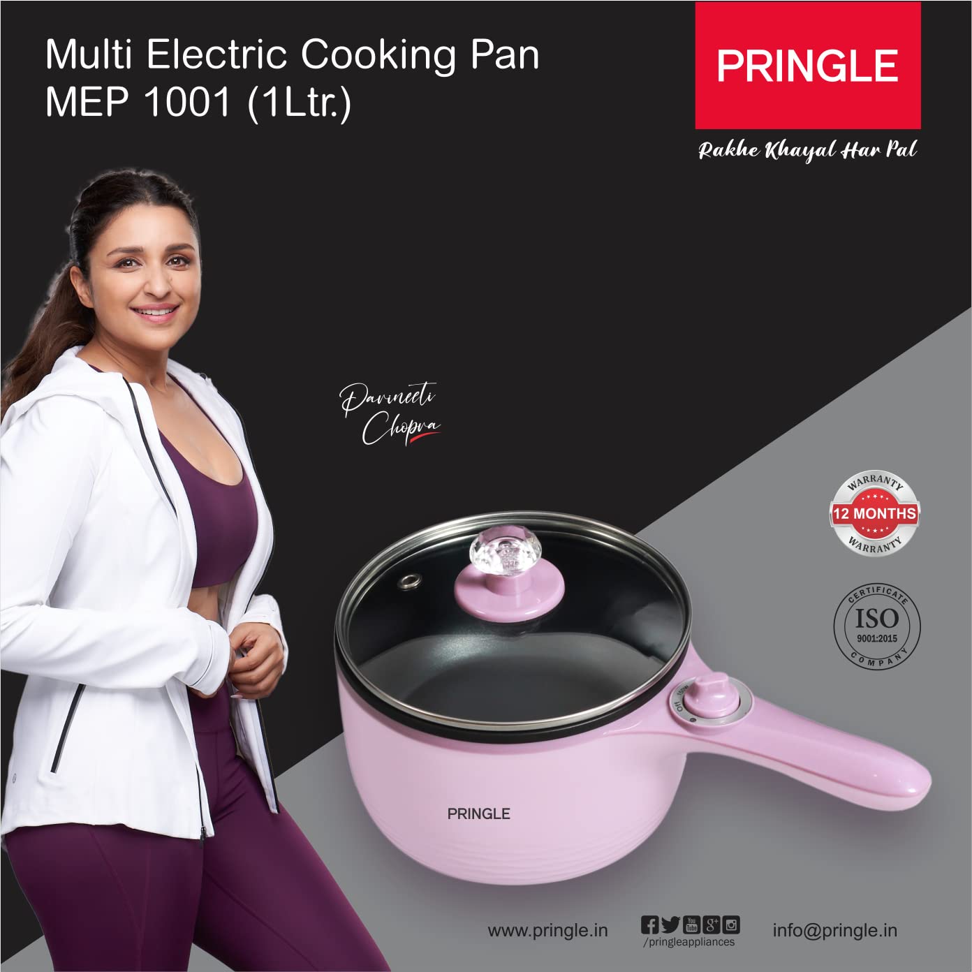 Multi-Functional Electric Pan MEP 1001 by Pringle Homeware - angle view