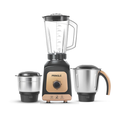 Pringle Trendy 3 Jar Mixer Grinder with 550W 100% Copper motor | 304 Grade Stainless Steel Blade| 24 month onsite warranty