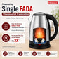 Neo Dlx 1.8L Stainless Steel Electric Kettle 1350W by Pringle Homeware - front view