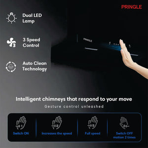 Pringle PRIME 60cm 1400 m³/hr T-Shape Kitchen Chimney by Pringle Homeware - front view