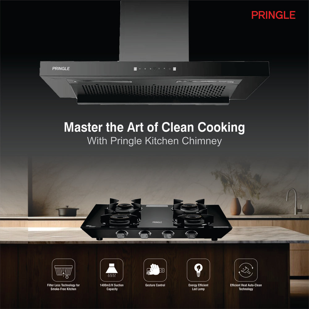 Buy Pringle PRIME 90cm 1400 m³/hr T-Shape Kitchen Chimney | Baffle