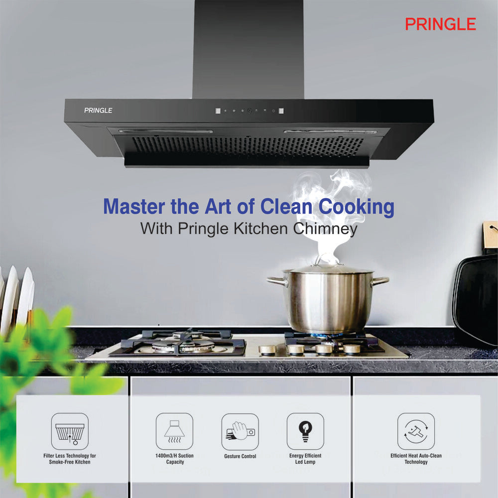 Pringle PRIME 90cm 1400 m³/hr T-Shape Kitchen Chimney by Pringle Homeware - lifestyle view