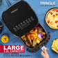 Pringle AF1408 Manual Air Fryer 3.2L For Home With Timer Control Fry, Bake, Roast, Toast, Defrost, Grill, 360° High Speed Air Circulation Technology 1250 W with Non-Stick 3.2 L Basket- Black