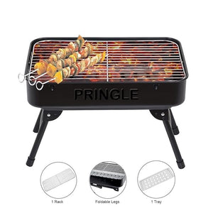 Pringle BBQ Charcoal Barbeque Grill Set for Home & Outdoor | BBQ Tandoor with 1 Rack and Tray