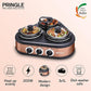 Pringle Electric triangle Slow Cooker 3 Litre | Ceramic Pot with Glass Lid | Copper Color FW 1808 (3 deep pots 1 Litre each)| First In India