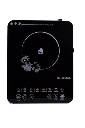 Pringle IC 10 Induction Cooktop - 2000W, White & Black with Feather Touch Panel, 8 Preset Menus, BIS Approved, 230V, Made in India