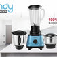 Pringle Trendy 3 Jar Mixer Grinder with 550W 100% Copper motor | 304 Grade Stainless Steel Blade| 24 month onsite warranty