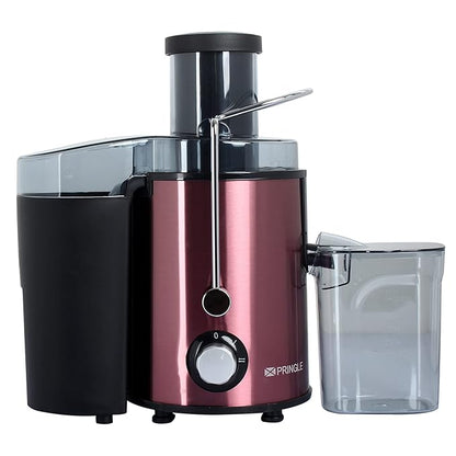 Pringle Juiceman | Centrifugal Juicer | Juicer 500 Watt | Home and Kitchen | Wide Mouth & 2 Speed & Pulse Function |Stainless Steel Mesh |Includes Juicer Jar and Detachable Pulp Collector | Rose Gold