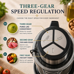 Quad Max 3L Electric Chopper 400W | Vegetable & Meat Grinder | 3 Speed Control | SS Body | Garlic Peeler & Egg Whisker