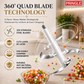 Quad Max 3L Electric Chopper 400W | Vegetable & Meat Grinder | 3 Speed Control | SS Body | Garlic Peeler & Egg Whisker