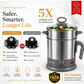 1.5L MultiChef Multi Kettle 3-in-1 Multipurpose Cooker | Egg Boiler, Steamer & Idli Maker | SS Stand | 1350W | Silver