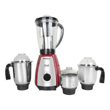 Soul Maxx 650W Mixer Grinder with 3 SS Jars (Liquidizing, Wet, Dry & Chutney) & Juicer Jar by Pringle Homeware - product