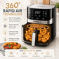 AF1410 Digital Air Fryer 6.5L | 1600W | 12 Preset Modes | Touch Control | 360° Air Circulation | Oil-Free Cooking | Stainless Steel Finish