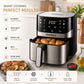 AF1410 Digital Air Fryer 6.5L | 1600W | 12 Preset Modes | Touch Control | 360° Air Circulation | Oil-Free Cooking | Stainless Steel Finish