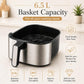 AF1410 Digital Air Fryer 6.5L | 1600W | 12 Preset Modes | Touch Control | 360° Air Circulation | Oil-Free Cooking | Stainless Steel Finish