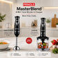Pringle MasterBlend 2-in-1 Hand Blender & Chopper | 400W Powerful DC Motor | Stainless Steel Rust-Free Detachable Arm | Silver & Black
