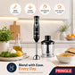Pringle MasterBlend 2-in-1 Hand Blender & Chopper | 400W Powerful DC Motor | Stainless Steel Rust-Free Detachable Arm | Silver & Black