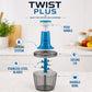 PRINGLE 1000ml Manual Push Chopper for Vegetables & Fruits | 6 Sharp Stainless Steel Blades | Hand Press Onion Cutter with Twist Lock | Blue